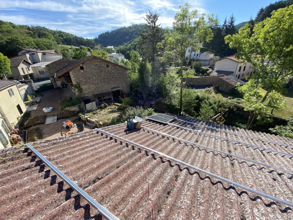 chantier barre panneau photovoltaïque